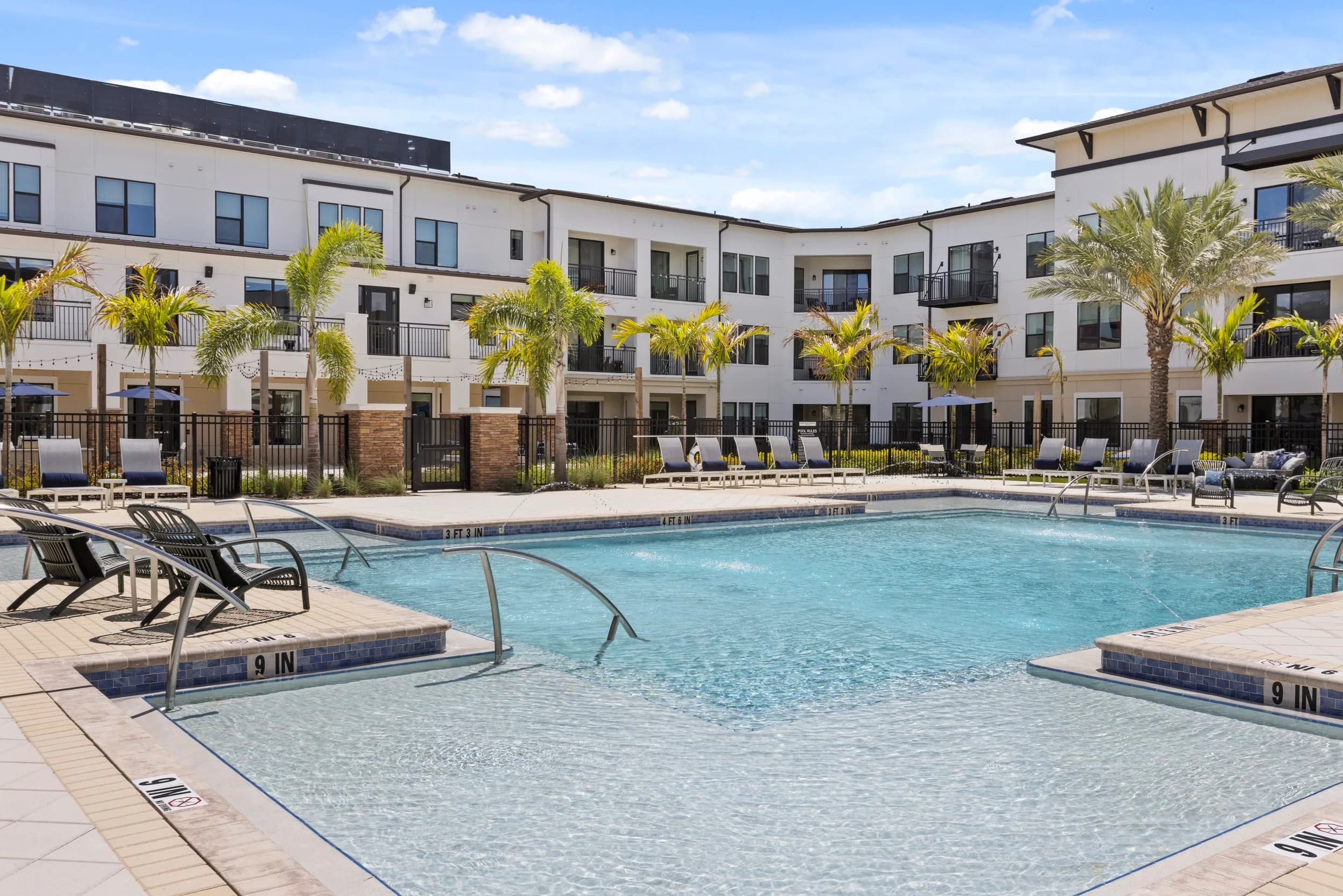 Resort-style pool, apartment community